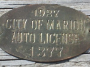 1927 Marion Auto License