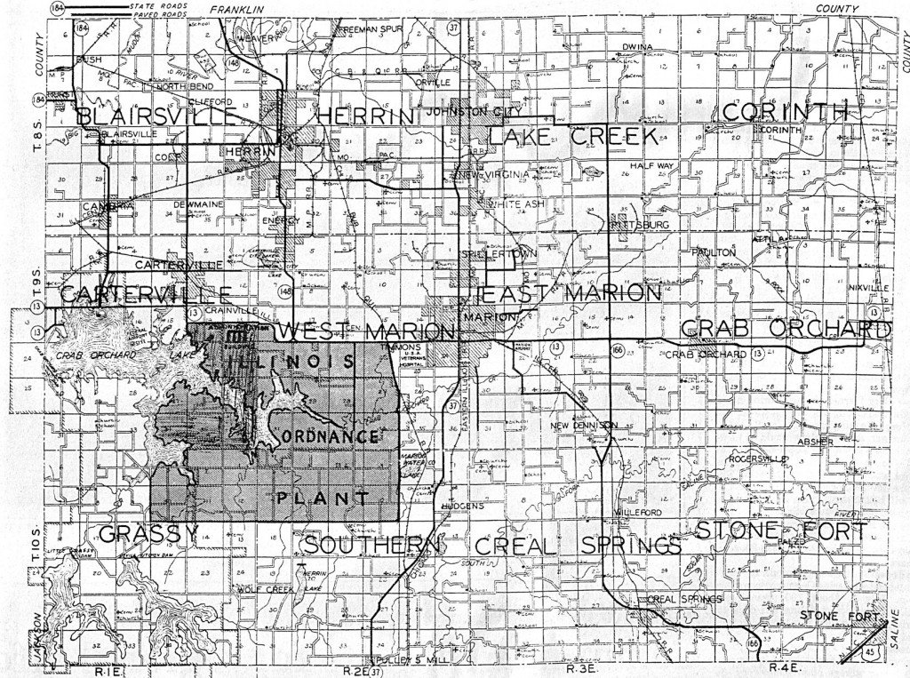 Williamson County, Illinois 1945 map