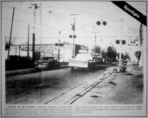 Railroad Crossing on W. Main St. March ,1988